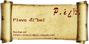 Plevo Ábel névjegykártya